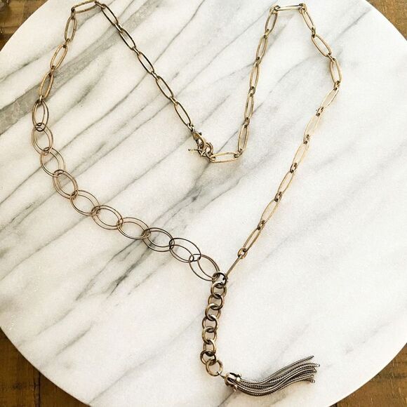 Lucky Brand Jewelry - Lucky Brand Necklace Gold Toned Chain Y Drop Boho Casual